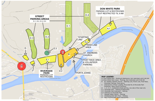 Run the River Race / Parking Map